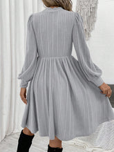 Textured Turtleneck Long Sleeve Dress OutfitFlow